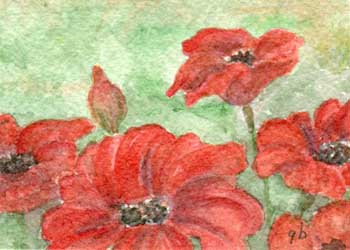 "Poppin' Poppies" by Ginny Bores, Madison WI - Watercolor